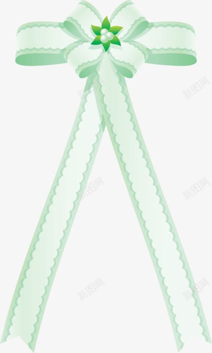 卡通手绘绿色蝴蝶结png免抠素材_新图网 https://ixintu.com 丝带 礼盒装饰 绿色 蝴蝶结