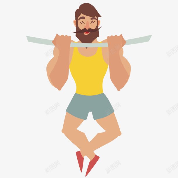 引体向上的男孩png免抠素材_新图网 https://ixintu.com 卡通 引体向上 男孩