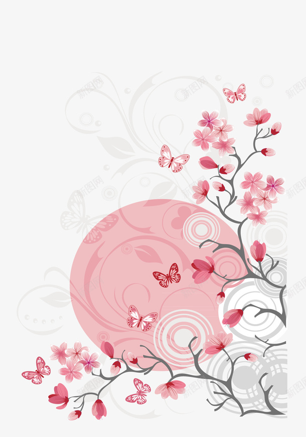 素色花朵矢量图ai免抠素材_新图网 https://ixintu.com 曲卷花儿 粉色 素色 矢量图