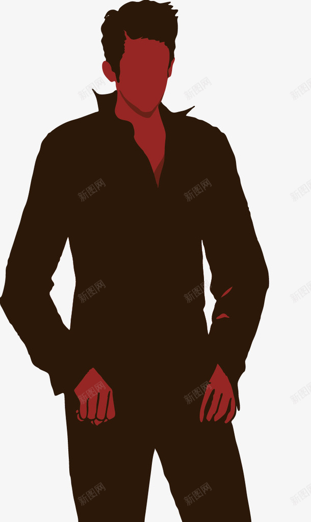 人物剪影矢量图ai免抠素材_新图网 https://ixintu.com 人物剪影 男人 男子 矢量图
