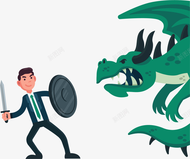 不怕苦难勇斗恶龙矢量图ai免抠素材_新图网 https://ixintu.com 不怕困难 勇斗恶龙 恶势力 恶龙 矢量png 绿色恶龙 矢量图