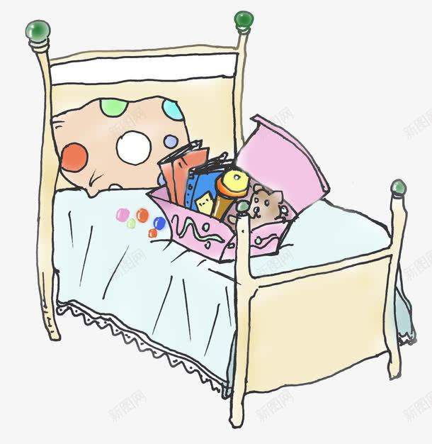 水彩大床png免抠素材_新图网 https://ixintu.com 书本 卡通 大床 手绘 水彩