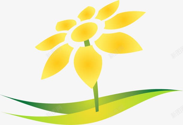手绘简约绿色大地黄色花朵png免抠素材_新图网 https://ixintu.com 大地 手绘 简约 绿色 花朵 黄色