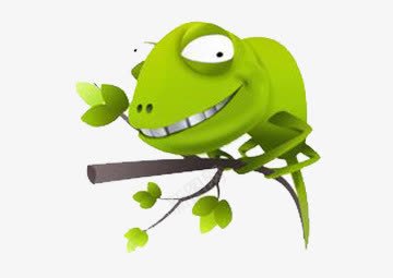 绿色变色龙png免抠素材_新图网 https://ixintu.com 卡通 变色龙 树枝 绿色