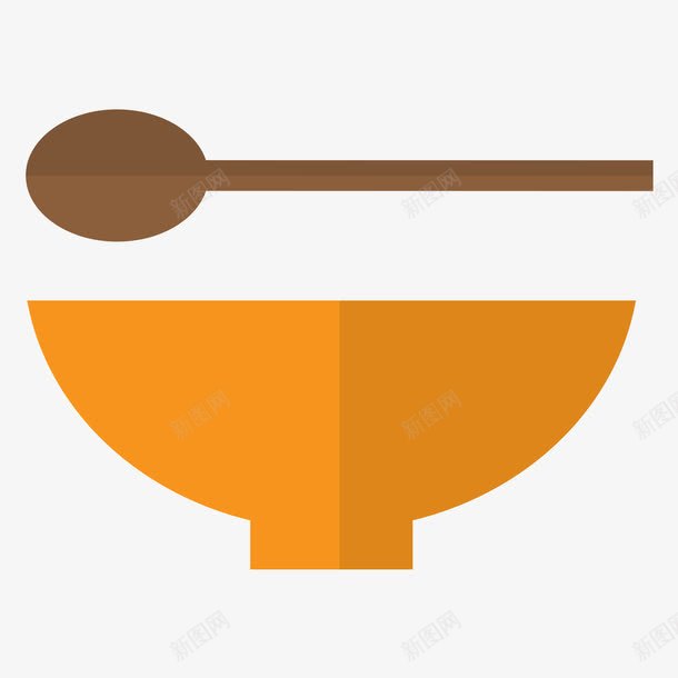 碗勺png免抠素材_新图网 https://ixintu.com 勺子 扁平化 树 碗