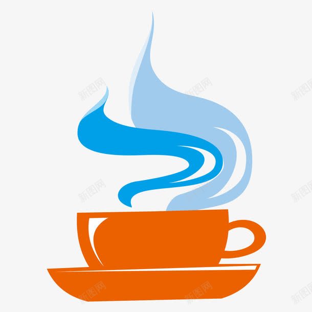 茶杯psd免抠素材_新图网 https://ixintu.com 橙色 热气 素材 茶杯