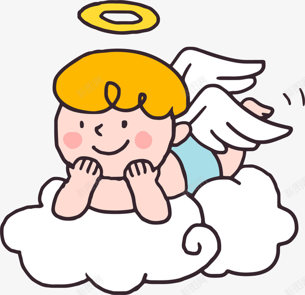 情人节爱神丘比特png免抠素材_新图网 https://ixintu.com 偷看 卡通丘比特 呆萌丘比特 情人节 爱神丘比特 趴着的丘比特