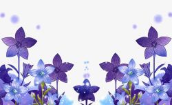 紫色卡通手绘鲜花背景素材