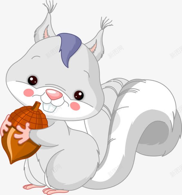 灰色松鼠可爱萌png免抠素材_新图网 https://ixintu.com 可爱 松鼠 灰色
