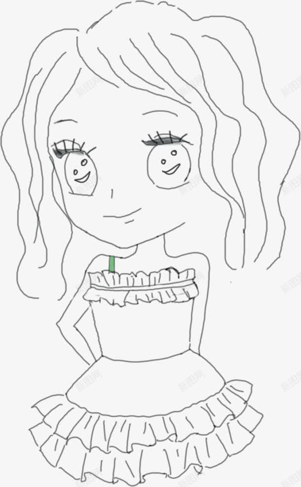 可爱女孩插画风格png免抠素材_新图网 https://ixintu.com 可爱 女孩 插画 设计 风格