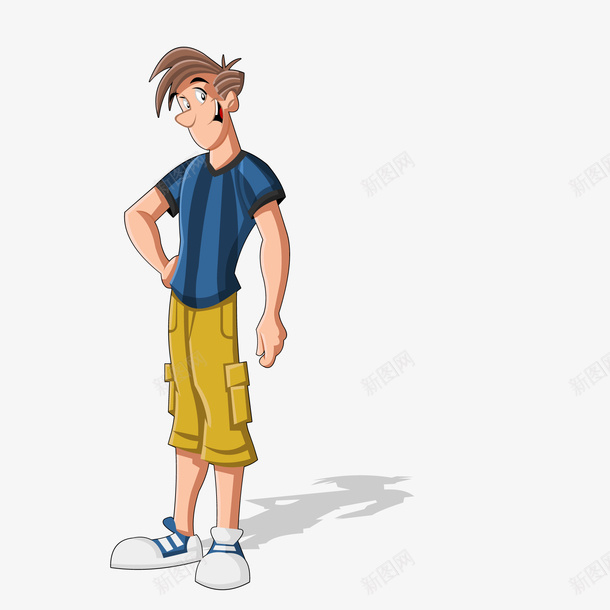 卡通男性人物侧面矢量图ai免抠素材_新图网 https://ixintu.com 人物设计 侧面 卡通 男性人物 笑容 矢量图