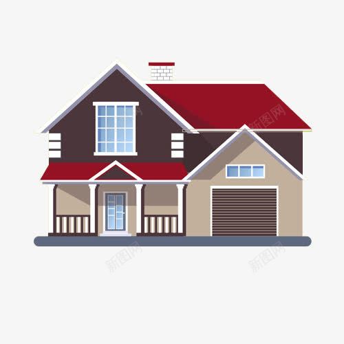 车闸窗户砖块车库png免抠素材_新图网 https://ixintu.com 别墅 烟囱 窗帘 车库