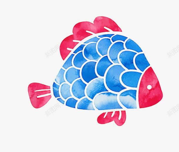 水彩清新小鱼png免抠素材_新图网 https://ixintu.com 卡通 小鱼 水彩 清新