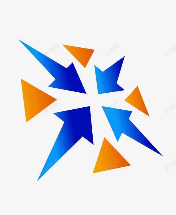 双色四箭头图标png_新图网 https://ixintu.com 360度箭头 PNG图片 箭头 蓝色