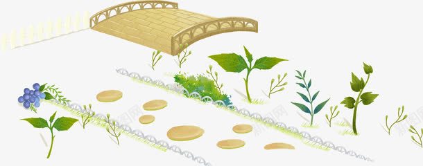 绿色田园风格插画png免抠素材_新图网 https://ixintu.com 插画 田园 绿色 风格