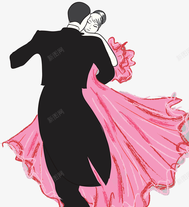国标舞插画psd免抠素材_新图网 https://ixintu.com 交谊舞 国标舞 插画 社交