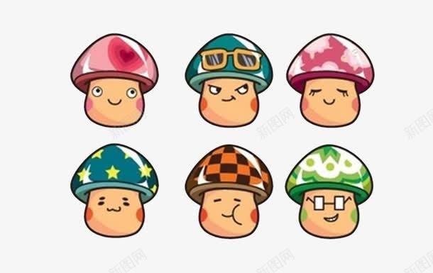 卡通蘑菇表情png免抠素材_新图网 https://ixintu.com 卡通 蘑菇 表情 装饰