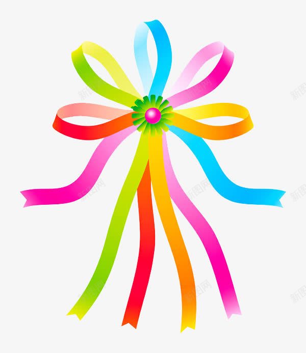 彩色花朵蝴蝶结png免抠素材_新图网 https://ixintu.com 彩色 粉色 红色 蓝色 蝴蝶结装饰图案