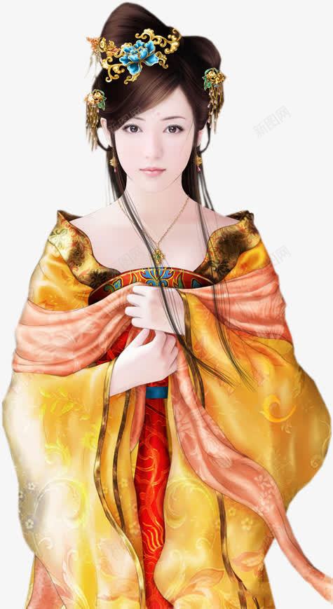 黄衣贤淑古风手绘女子png免抠素材_新图网 https://ixintu.com 古风 女子 手绘 贤淑 黄衣
