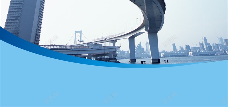 商务蓝天白云大桥背景cdr设计背景_新图网 https://ixintu.com 商务 大桥 白云 科幻 科技 蓝天