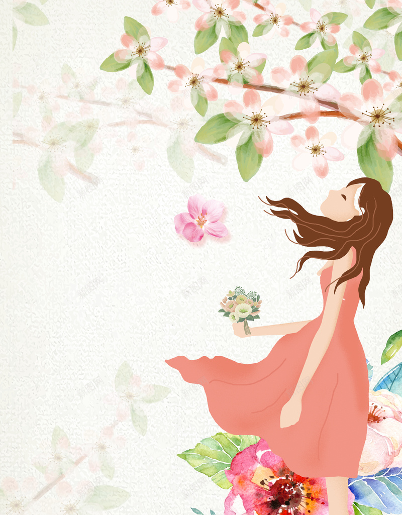 浅色38妇妇节插画海报psd设计背景_新图网 https://ixintu.com 38 三八妇女节 女孩 女王节 女神节 手绘花 插画女人 春季 花朵