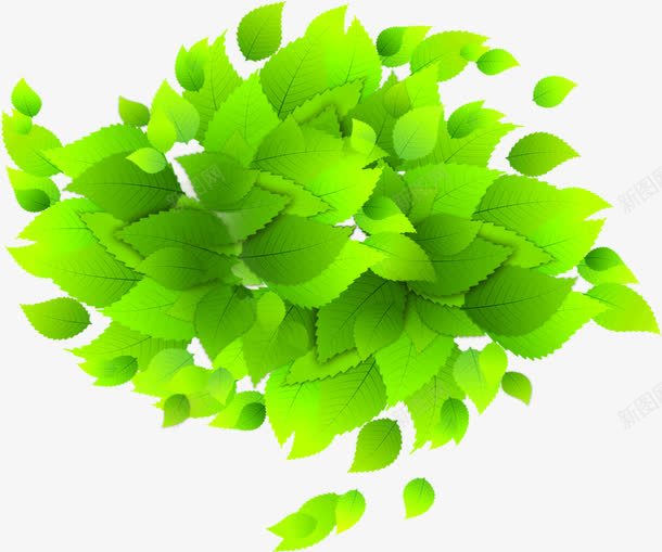 绿色清新卡通树叶装饰春天png免抠素材_新图网 https://ixintu.com 卡通 春天 树叶 清新 绿色 装饰