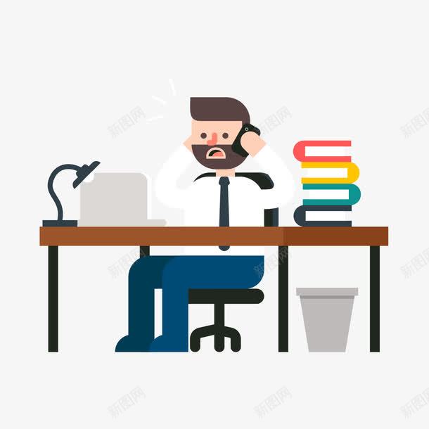 办公室人物png免抠素材_新图网 https://ixintu.com 文档男子商务办公室女子电脑办公桌