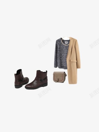 衣服鞋子png免抠素材_新图网 https://ixintu.com 上衣 毛衣 靴子 黑色