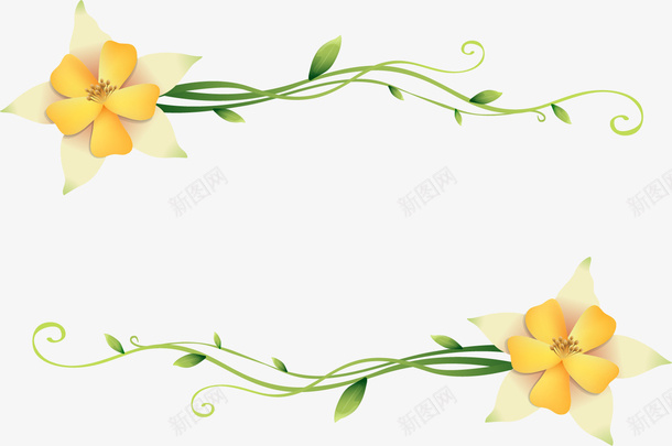 花纹装饰花边矢量图eps免抠素材_新图网 https://ixintu.com 梦幻花边 花卉 花纹装饰花边 花边 边框 矢量图