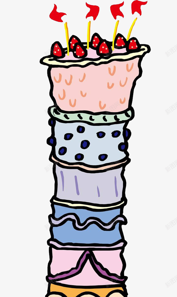 创意风格高层蛋糕简笔画食物png免抠素材_新图网 https://ixintu.com 创意风格 图案 简笔画 简笔画食物 装饰 食物 高层蛋糕