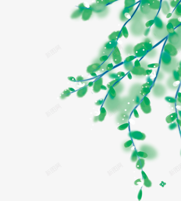简约绿色树叶png免抠素材_新图网 https://ixintu.com 叶子 树叶 环保 绿色