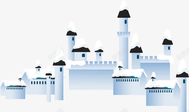 圣诞场景装饰png免抠素材_新图网 https://ixintu.com 卡通城堡 圣诞 场景 装饰