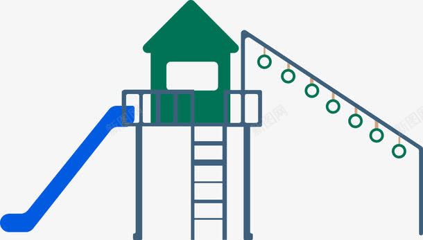 公园滑滑梯png免抠素材_新图网 https://ixintu.com 儿童 公园设施 扁平化 滑梯
