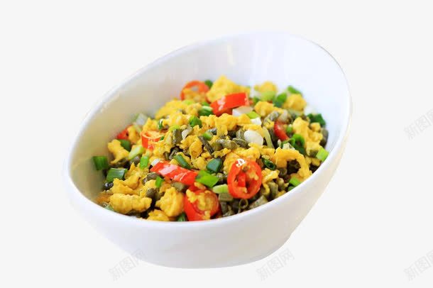酸豇豆炒鸡蛋png免抠素材_新图网 https://ixintu.com 快手菜 红椒 美食素材 葱 酸豇豆 餐饮素材 鸡蛋