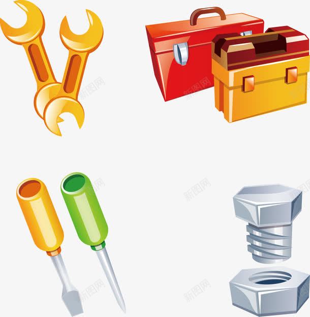 手绘工人工具矢量图ai免抠素材_新图网 https://ixintu.com 工具 扳手 矢量素材 素材 螺丝 矢量图