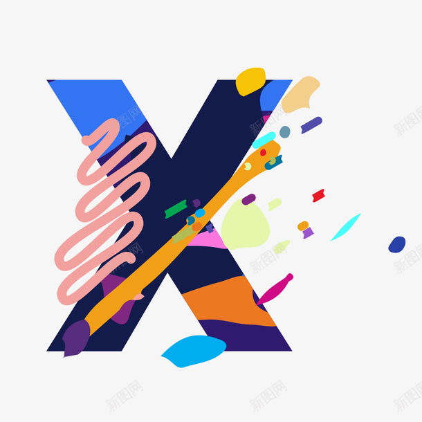 艺术彩色字母X矢量图ai免抠素材_新图网 https://ixintu.com X 字母 字母X 彩色 艺术字 艺术字母 设计字 设计字母 矢量图