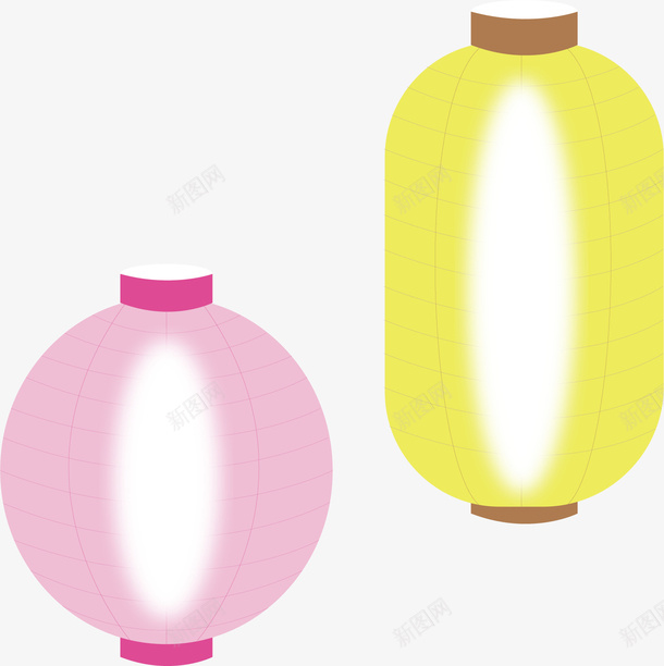 卡通灯笼矢量图ai免抠素材_新图网 https://ixintu.com 卡通手绘 卡通水彩画 彩画 灯笼 装饰图案 矢量图
