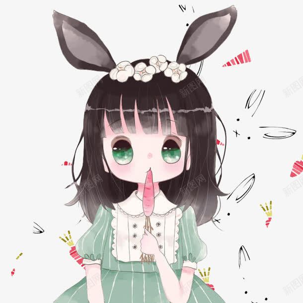 吃胡萝卜的孩png免抠素材_新图网 https://ixintu.com 卡通人物女 可爱 吃胡萝卜 女孩 蔬果
