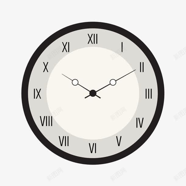 灰黑色圆形罗马数字钟表png免抠素材_新图网 https://ixintu.com 圆形 罗马字 钟表