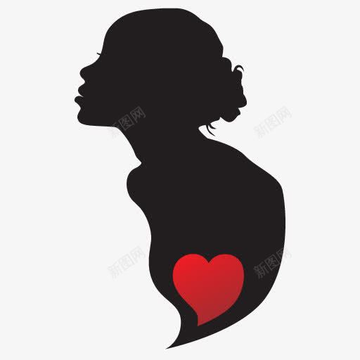 女人心png免抠素材_新图网 https://ixintu.com 人物 渐变 红色