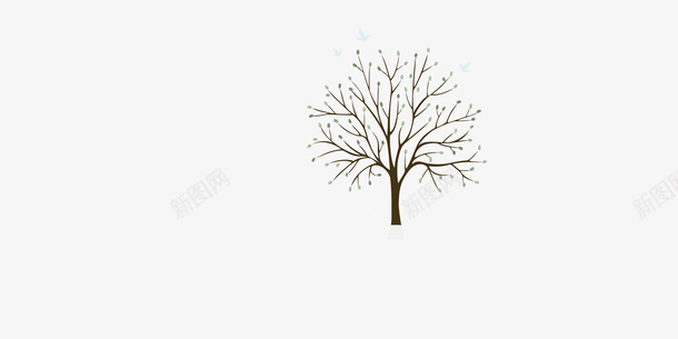 一棵树png免抠素材_新图网 https://ixintu.com 插画 树 绿叶