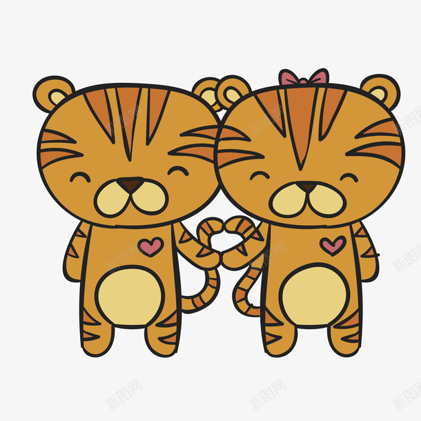 花纹创意小老虎矢量图eps免抠素材_新图网 https://ixintu.com 创意 动物设计 卡通 可爱 小清新 扁平化 生物 简约 老虎 花纹 矢量图