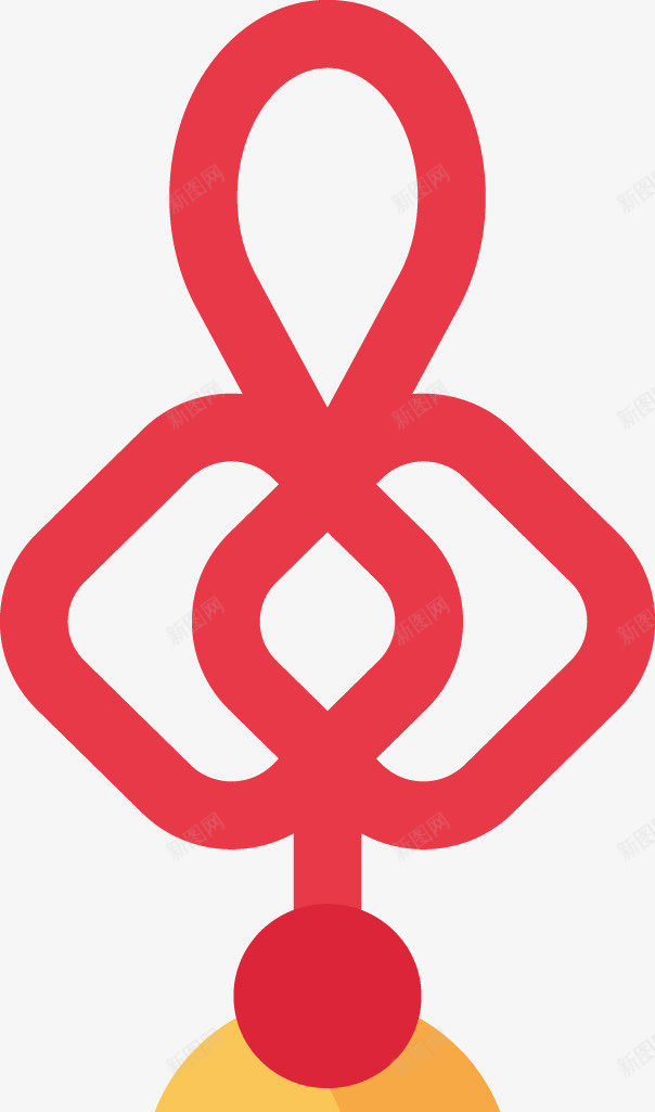 一个红色传统中国结png免抠素材_新图网 https://ixintu.com 中国传统 中国文化 中国结PNG 传统 矢量中国结 红色中国结