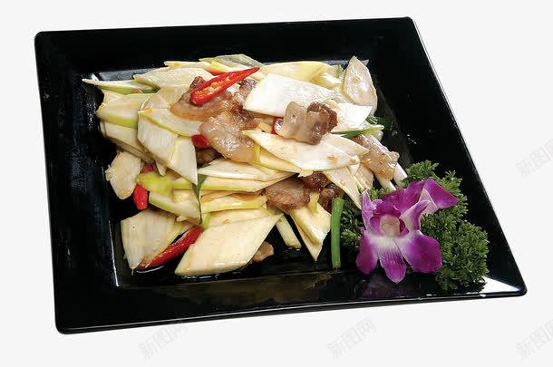 茭白炒五花肉png免抠素材_新图网 https://ixintu.com 中华美食 五花肉 产品实物 茭白 菜品 食品餐饮 餐饮食物