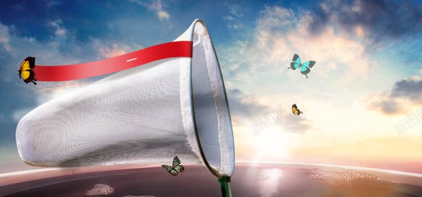 抓蝴蝶背景jpg设计背景_新图网 https://ixintu.com 网子 蝴蝶