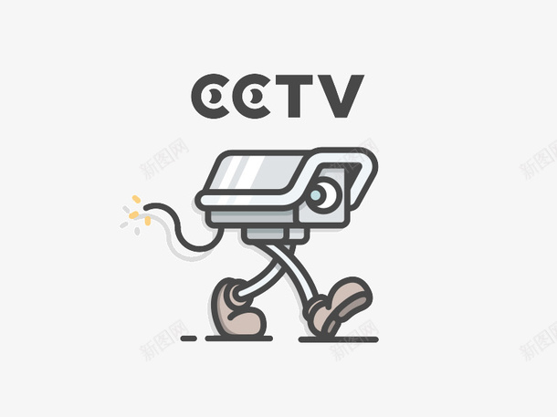 CCTVlogo透明图标png_新图网 https://ixintu.com 卡通 可爱 图标 摄像机 灰色