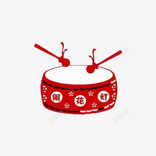 中国风花鼓png免抠素材_新图网 https://ixintu.com 中国风 传统 大鼓 红色 节日 花鼓 闹花灯 鼓槌