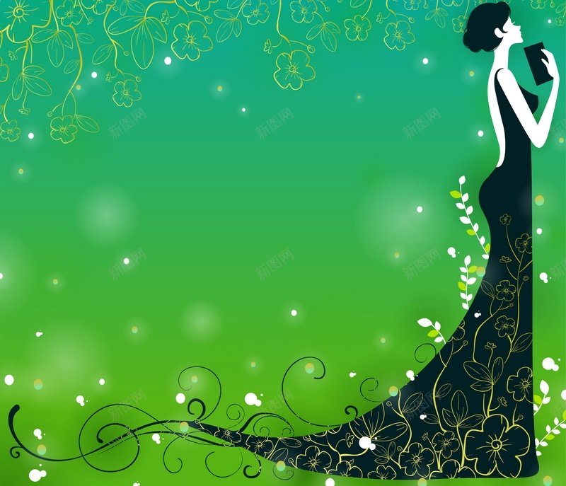 美女花纹矢量图ai设计背景_新图网 https://ixintu.com 卡通 女人 手绘 童趣 线条 美女 花纹 矢量图