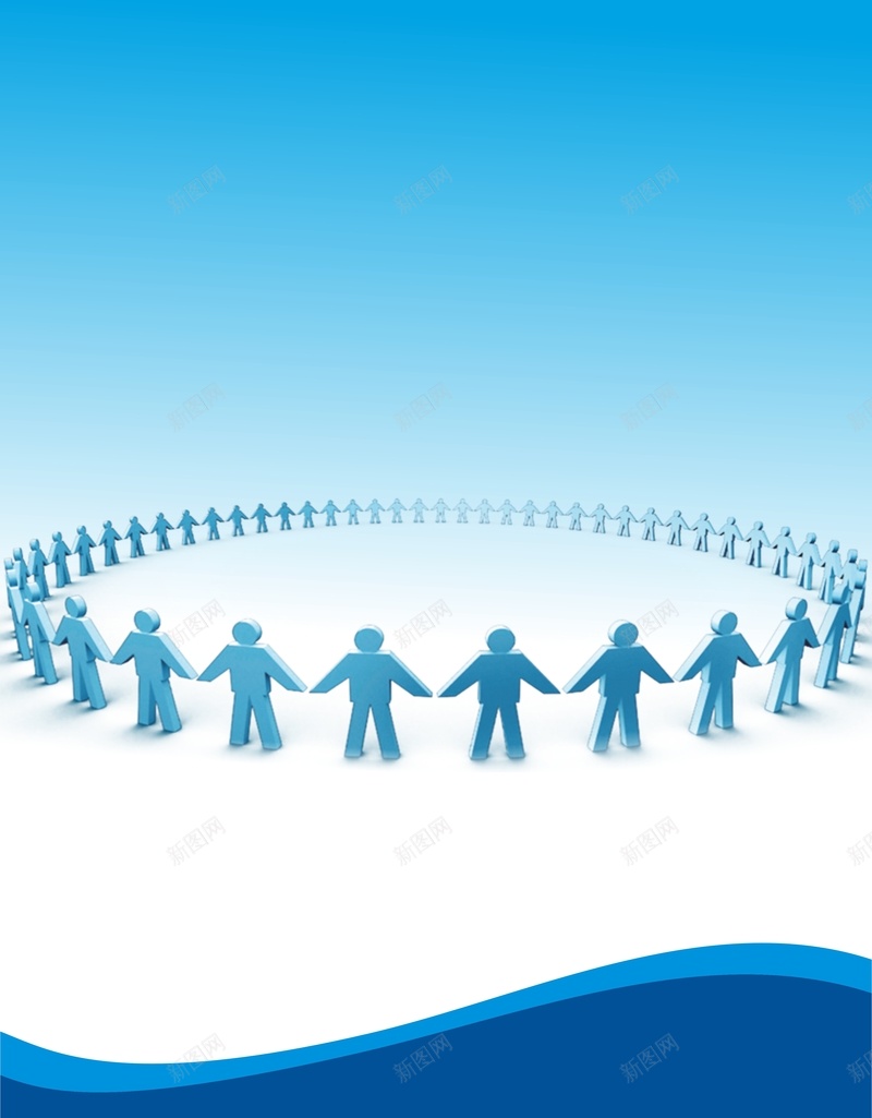 商务蓝色小人拉手背景cdr设计背景_新图网 https://ixintu.com 商务 小人 拉手 科幻 科技 蓝色