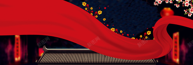 春节大气简约红色海报背景psd设计背景_新图网 https://ixintu.com 元宵节 回家过年 夜晚 对联 屋檐 年夜饭 打烊 旅游 春运 梅花 灯笼 红绸 联欢晚会 鸡年